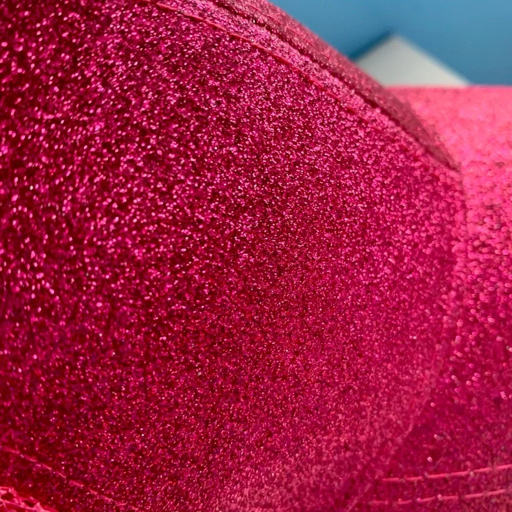 C.C. Kids Ponytail Baseball Hat Hot Pink Glitter